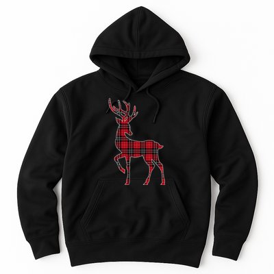 Green Red Buffalo Plaid Deer Reindeer Head Christmas Hoodie