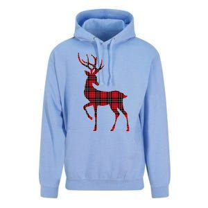 Green Red Buffalo Plaid Deer Reindeer Head Christmas Unisex Surf Hoodie