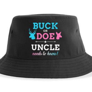 Gender reveal buck or doe uncle matching baby party Sustainable Bucket Hat