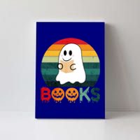 Ghost Reading Books Halloween Design Cute Gift Canvas