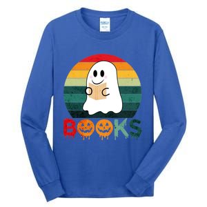 Ghost Reading Books Halloween Design Cute Gift Tall Long Sleeve T-Shirt