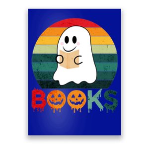 Ghost Reading Books Halloween Design Cute Gift Poster