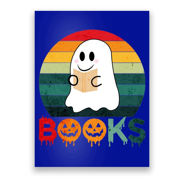 Ghost Reading Books Halloween Design Cute Gift Poster