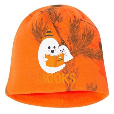 Ghost Reading Books Halloween Kati - Camo Knit Beanie