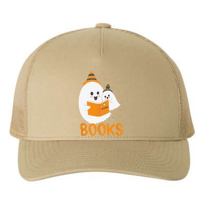 Ghost Reading Books Halloween Yupoong Adult 5-Panel Trucker Hat