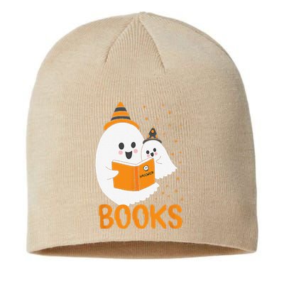 Ghost Reading Books Halloween Sustainable Beanie