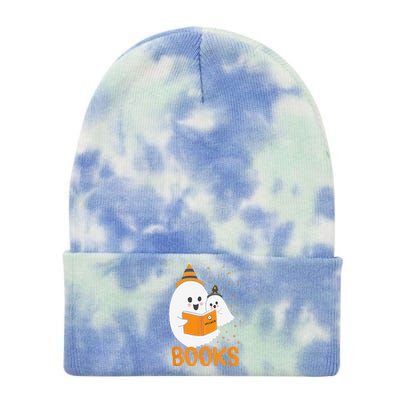 Ghost Reading Books Halloween Tie Dye 12in Knit Beanie