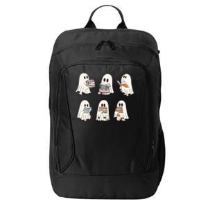 Ghost Reading Books Bookish Halloween Teacher City Backpack