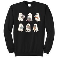 Ghost Reading Books Bookish Halloween Teacher Tall Sweatshirt