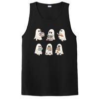 Ghost Reading Books Bookish Halloween Teacher PosiCharge Competitor Tank