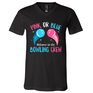 Gender Reveal Bowling Design For A Bowling Lover V-Neck T-Shirt