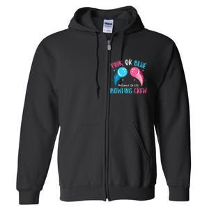 Gender Reveal Bowling Design For A Bowling Lover Full Zip Hoodie