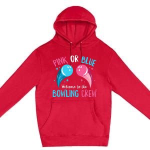 Gender Reveal Bowling Design For A Bowling Lover Premium Pullover Hoodie