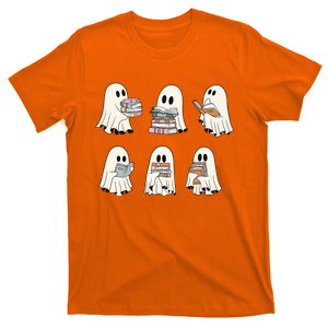 Ghost Reading Book Lover Funny Cute Halloween Bookworm T-Shirt