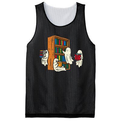 Ghosts Reading Books Teacher Halloween Librarian Boooks Mesh Reversible Basketball Jersey Tank