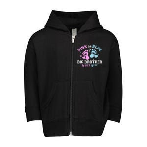 Gender reveal brother Toddler Zip Fleece Hoodie