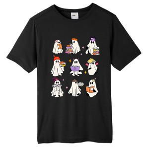 Ghost Reading Book Cute Teacher Halloween Ghost Book Lover Tall Fusion ChromaSoft Performance T-Shirt