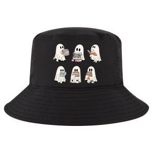 Ghost Reading Books Bookworm Lover Cool Comfort Performance Bucket Hat