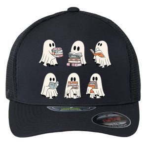 Ghost Reading Books Bookworm Lover Flexfit Unipanel Trucker Cap