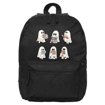 Ghost Reading Books Bookworm Lover 16 in Basic Backpack