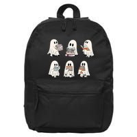 Ghost Reading Books Bookworm Lover 16 in Basic Backpack