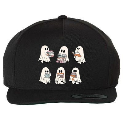 Ghost Reading Books Bookworm Lover Wool Snapback Cap