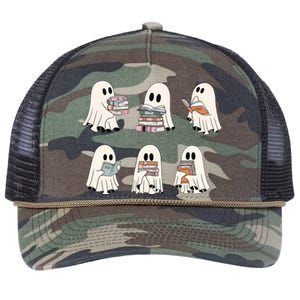 Ghost Reading Books Bookworm Lover Retro Rope Trucker Hat Cap