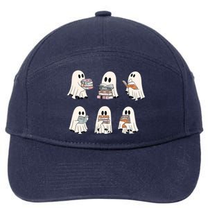 Ghost Reading Books Bookworm Lover 7-Panel Snapback Hat