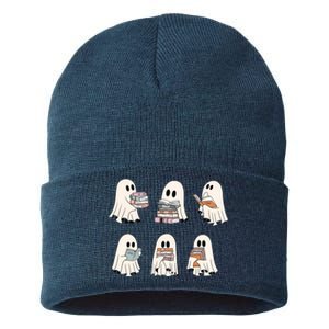 Ghost Reading Books Bookworm Lover Sustainable Knit Beanie