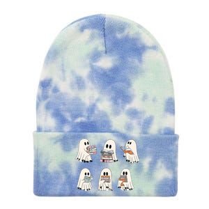 Ghost Reading Books Bookworm Lover Tie Dye 12in Knit Beanie