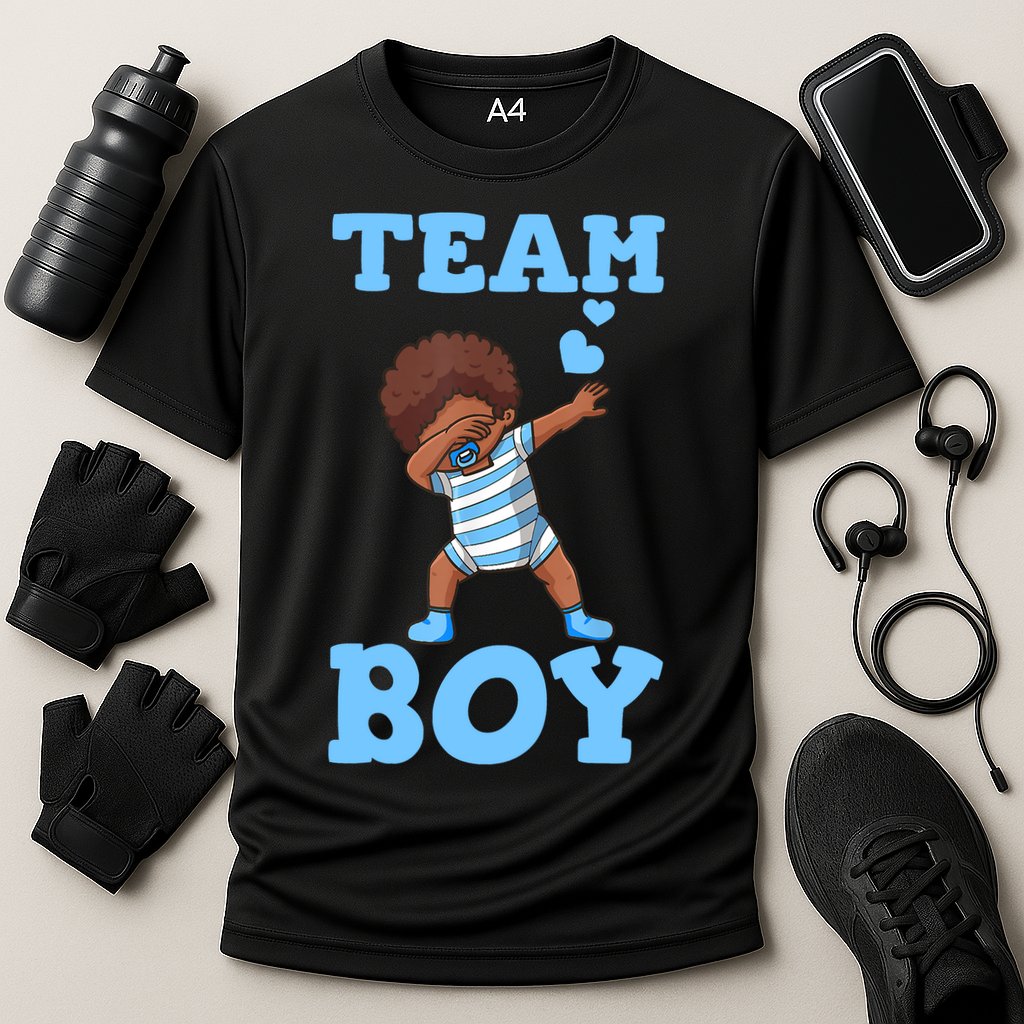 Gender Reveal Baby Shower Team Boy Matching Family Baby Party Cooling Performance Crew T-Shirt