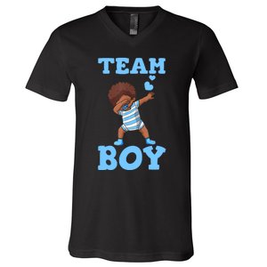 Gender Reveal Baby Shower Team Boy Matching Family Baby Party V-Neck T-Shirt