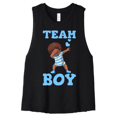 Gender Reveal Baby Shower Team Boy Matching Family Baby Party Women's Racerback Cropped Tank