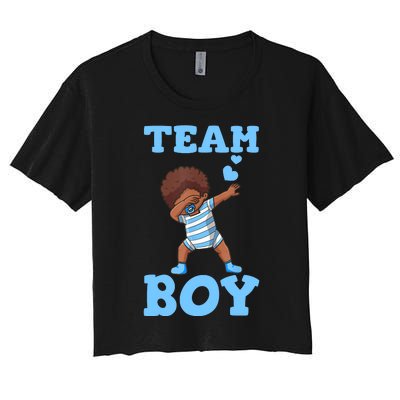 Gender Reveal Baby Shower Team Boy Matching Family Baby Party Women's Crop Top Tee