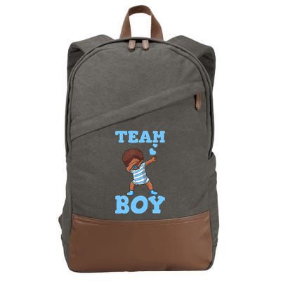 Gender Reveal Baby Shower Team Boy Matching Family Baby Party Cotton Canvas Backpack