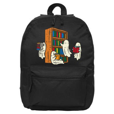 Ghosts Reading Books Teacher Halloween Librarian Boooks 16 in Basic Backpack