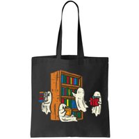 Ghosts Reading Books Teacher Halloween Librarian Boooks Tote Bag