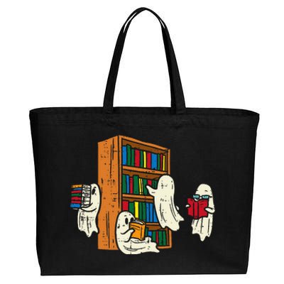 Ghosts Reading Books Teacher Halloween Librarian Boooks Cotton Canvas Jumbo Tote