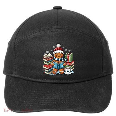 Gingerbread Reading Book Lovers Christmas Bookworm Librarian Gift 7-Panel Snapback Hat
