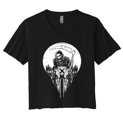 Grim Racer Biker Vest Metal Rock Goth Reaper Motorcycle Death Crop Top