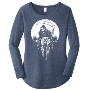 Grim Racer Biker Vest Metal Rock Goth Reaper Motorcycle Death Women's Perfect Tri Tunic Long Sleeve Shirt