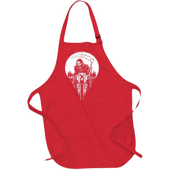 Grim Racer Biker Vest Metal Rock Goth Reaper Motorcycle Death Full-Length Apron With Pockets