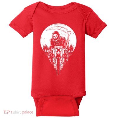 Grim Racer Biker Vest Metal Rock Goth Reaper Motorcycle Death Baby Bodysuit