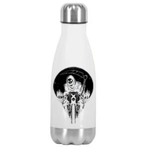 Grim Racer Biker Vest Metal Rock Goth Reaper Motorcycle Death Stainless Steel Insulated Water Bottle