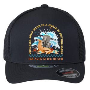 Gods Rocksolid Breaker Rock Beach Vbs 2024 Christian Flexfit Unipanel Trucker Cap