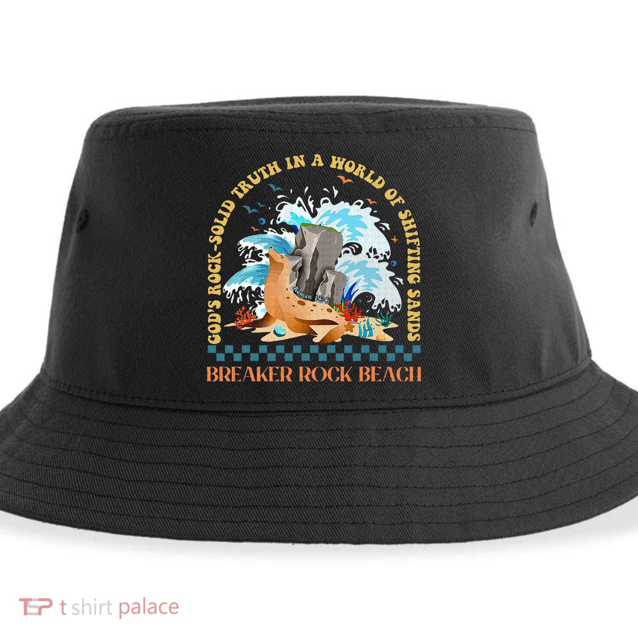 Gods Rocksolid Breaker Rock Beach Vbs 2024 Christian Sustainable Bucket Hat