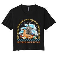 Gods Rocksolid Breaker Rock Beach Vbs 2024 Christian Women's Crop Top Tee