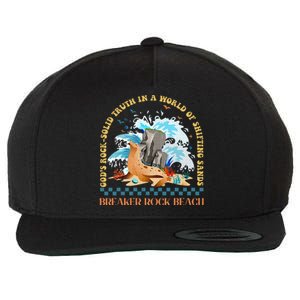 Gods Rocksolid Breaker Rock Beach Vbs 2024 Christian Wool Snapback Cap