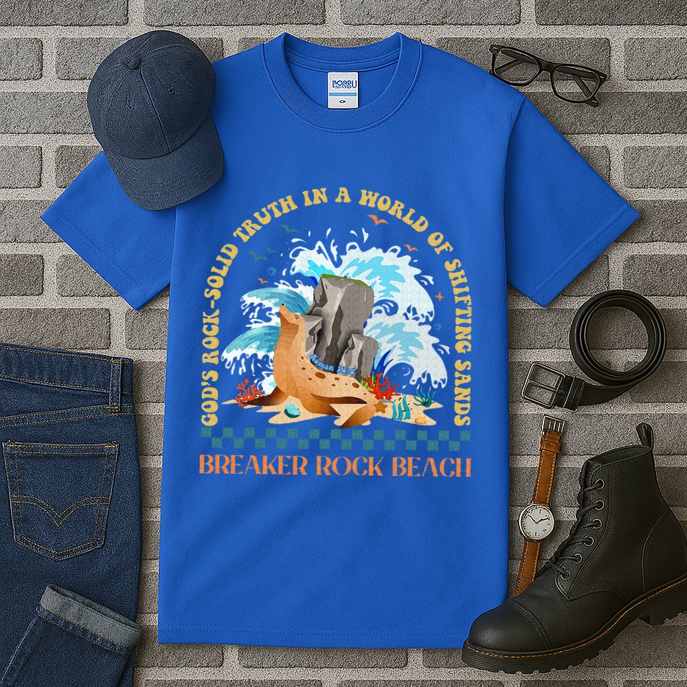 Gods Rocksolid Breaker Rock Beach Vbs 2024 Christian Tall T-Shirt