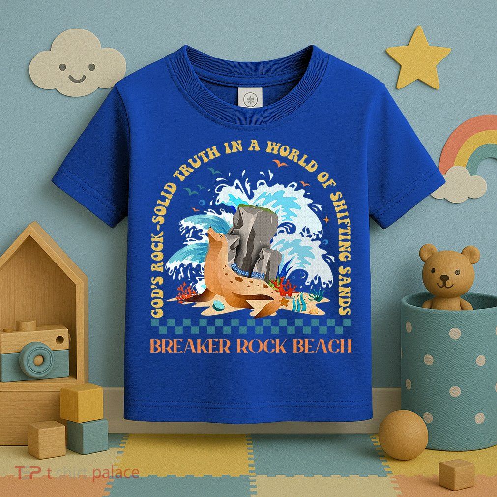 Gods Rocksolid Breaker Rock Beach Vbs 2024 Christian Toddler T-Shirt